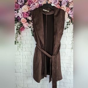 NWT Kenneth Cole suede like cardigan vest